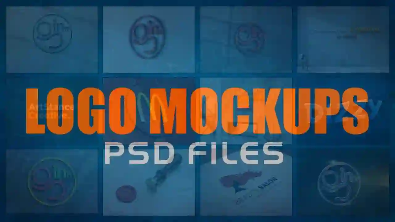 Home 19 3D Mockups for Logo PSD File