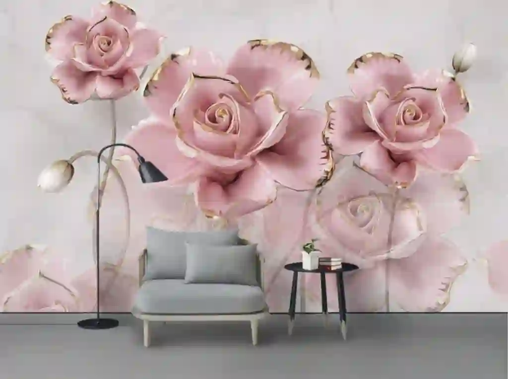 modern 3d stereo hibiscus flowers embossed background PSD wallpaper 2 3d flowers psd