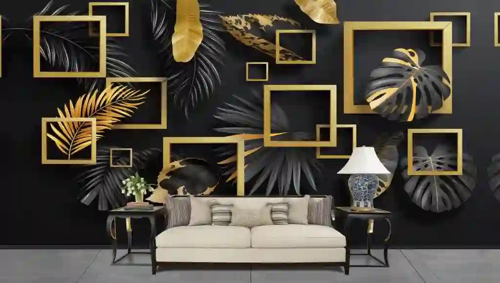 3d Black Mural Wallpaper with Golden Squares Free Download 1 3d Black Mural Wallpaper With Golden Squares Free Download.