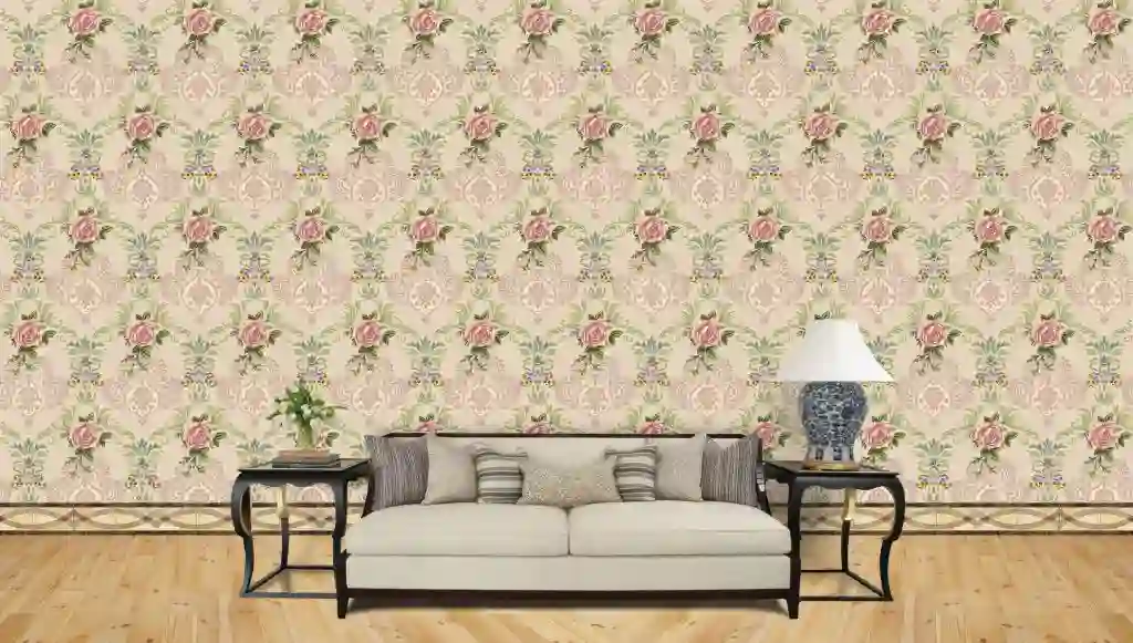Damask Flower Seamless Pattern Luxury Fashioned Wall Wallpaper 1 3d psd wallpaper free download