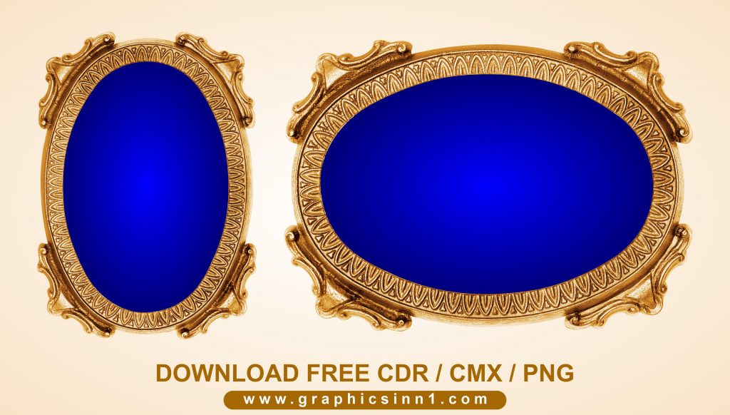 Gold Oval Vintage Frame - Islamic Vector Shape Free Download