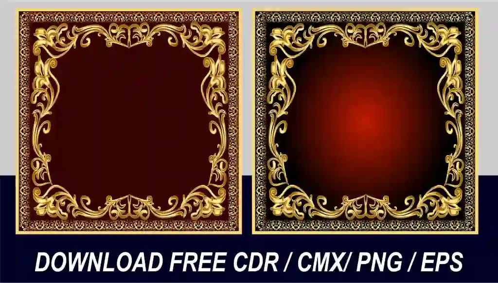 Home 23 Golden Frame Illustration with Vector File Free Download