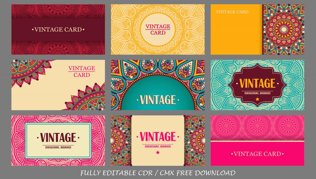 Arabic, Indian, ottoman motives business card cdr file free download