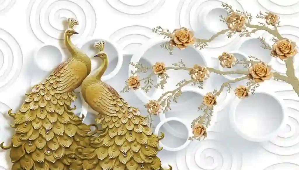 3d Peacock Wall Wallpaper Illustration Free Download 1 3d Peacock Wall Wallpaper Illustration Free Download