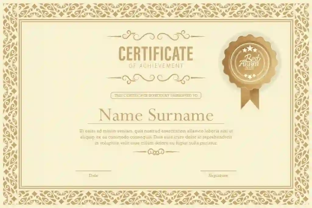 Achievement Certificate in Vintage Style with CDR EPS Vector File Free Download 1 Achievement Certificate in Vintage Style with CDR EPS Vector File Free Download