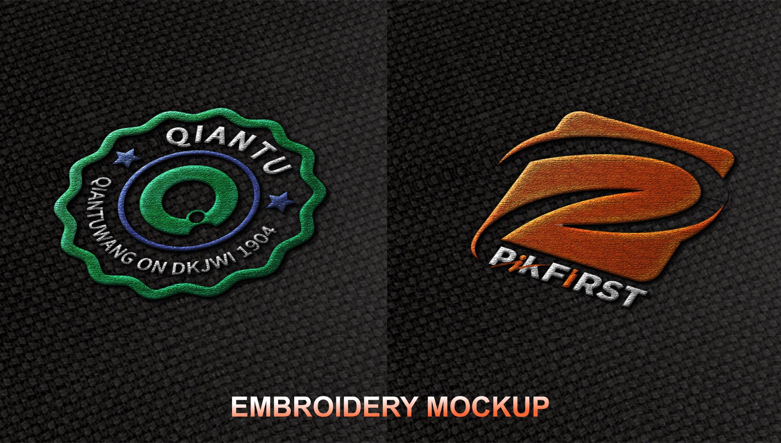 Embroidery Logo Mockup with Fabric Base Free Download Graphics Inn