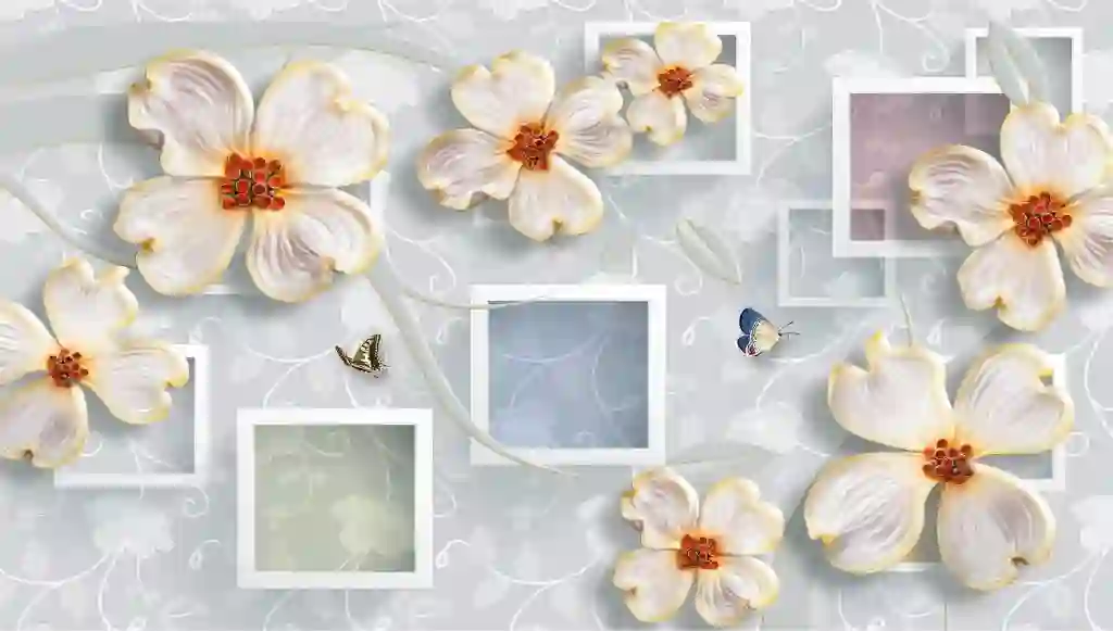 3D Relief Flower TV Background Wall Wallpaper Free Download 1 3d PSD wall Wallpaper Free Download