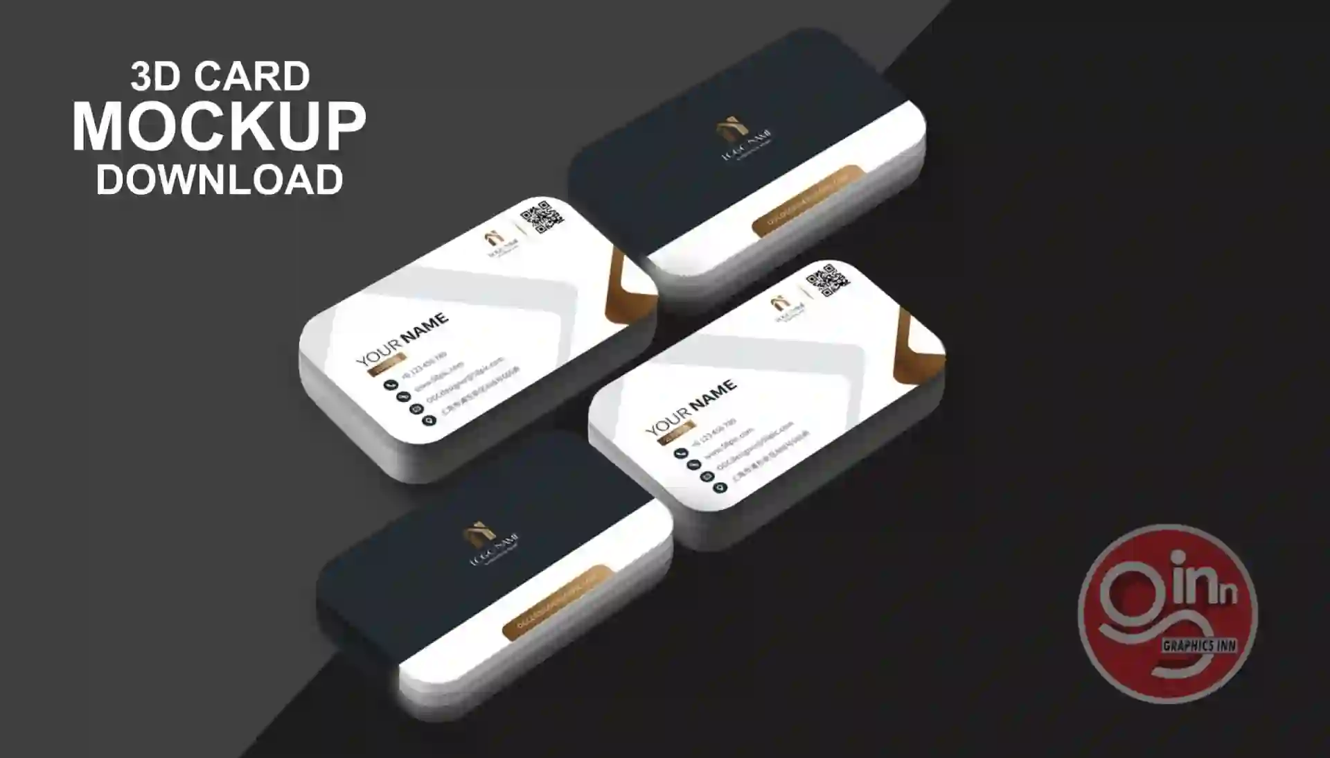 Home 28 3D Rounded Corner Business Card mockup Free Download