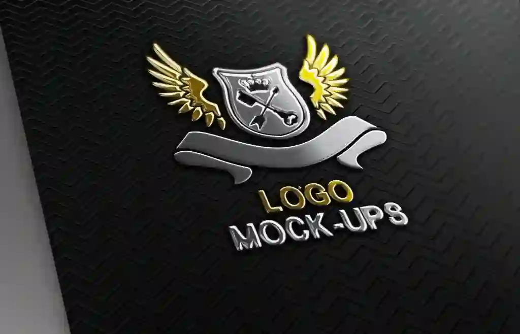 Black Striped Textured Metal Logo Mockup Free Download 1 Black Striped Textured Metal Logo Mockup Free Download