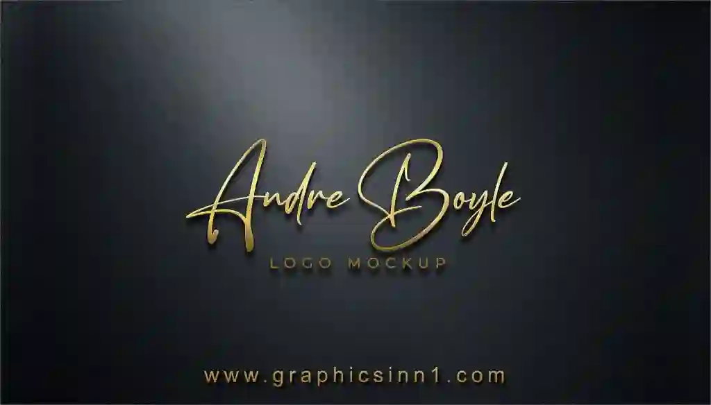 3D Gold Logo Mockup Black Wall - Signature Styles Mockups 1 3D Gold Logo Mockup Black Wall - Signature Styles Mockups