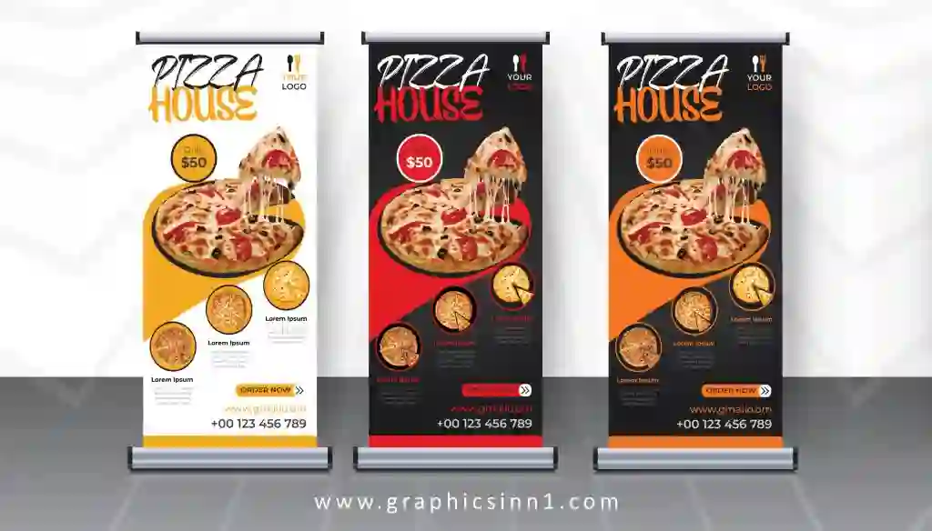 Food Roll Up Banner Stand template Design Vector File 1 Food Roll Up Banner Stand template Design Vector File