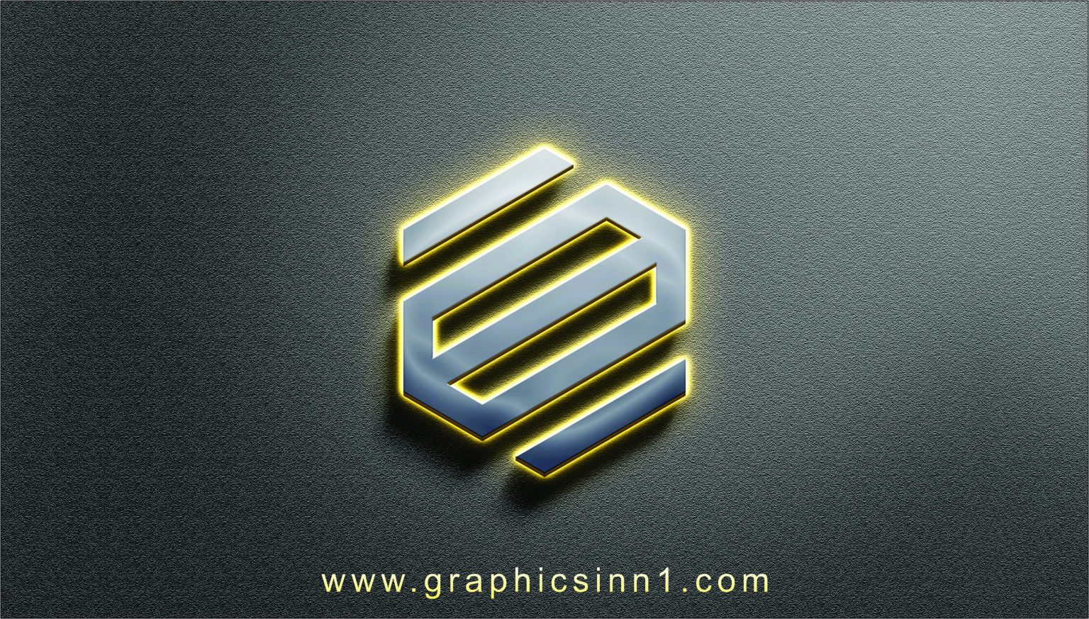 Premium 3d Silver Light Neon Logo Mockup Free Download
