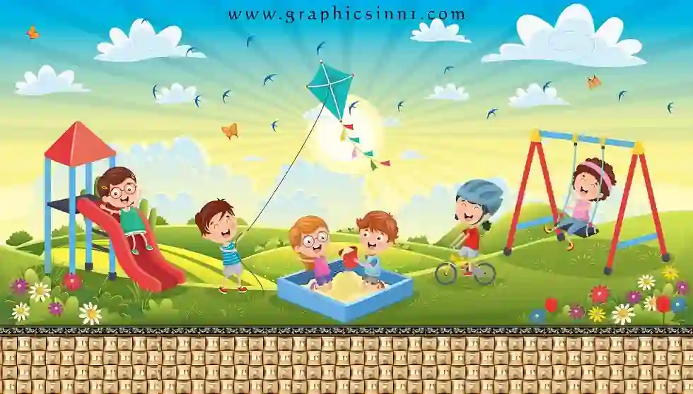 children-having-fun-spring-landscape