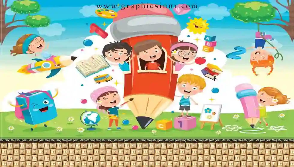Cute Children Playing Pencil House Wallpaper 1 Cute Children Playing Pencil House Wallpaper