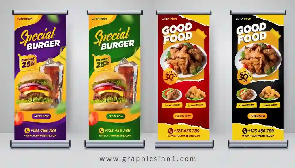 food Restaurant Roll Up Banner Design Vector File 1 food Restaurant Roll Up Banner Design Vector File