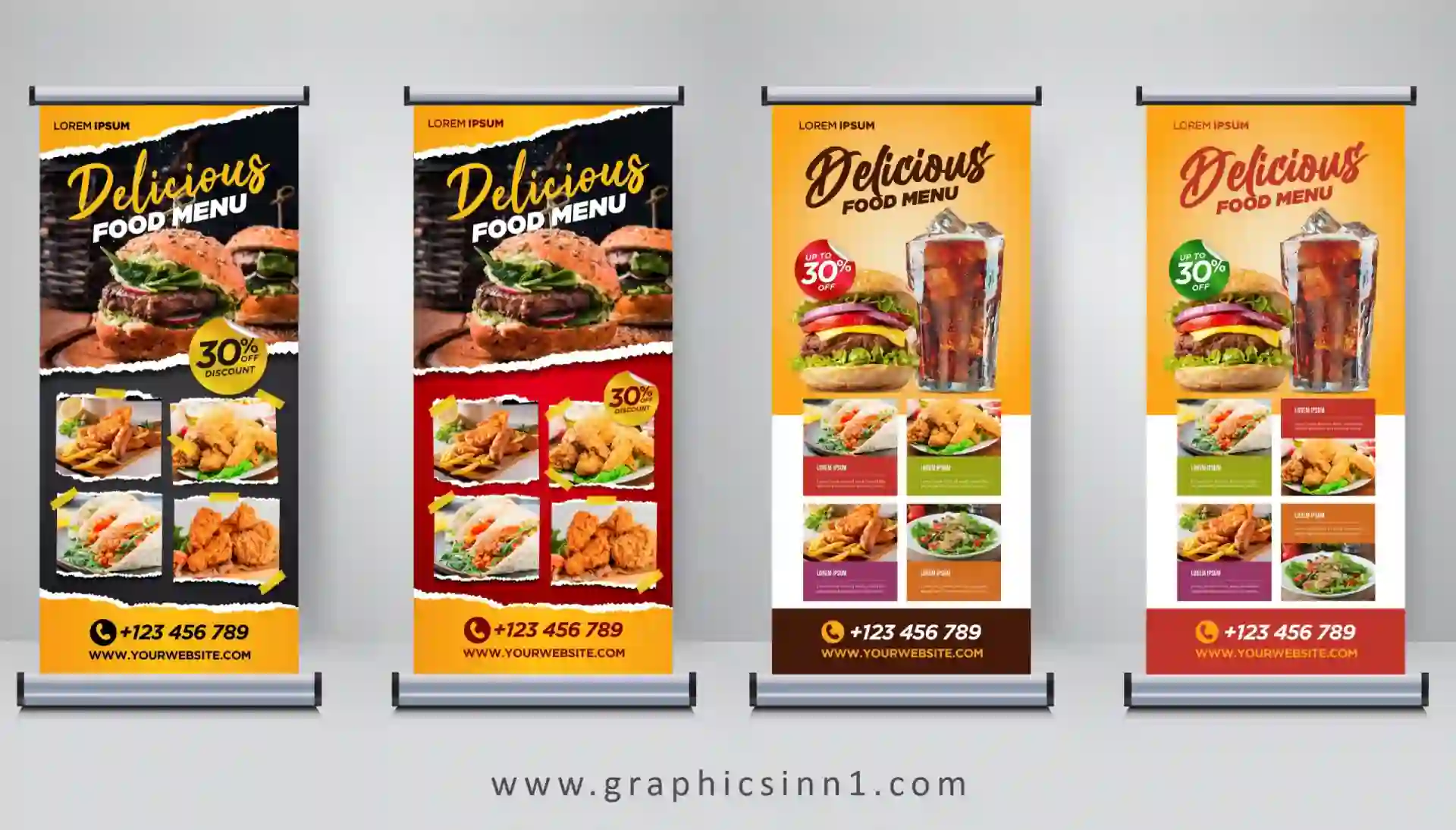 Home 21 Food Restaurant Roll Up Banner Design Vector File