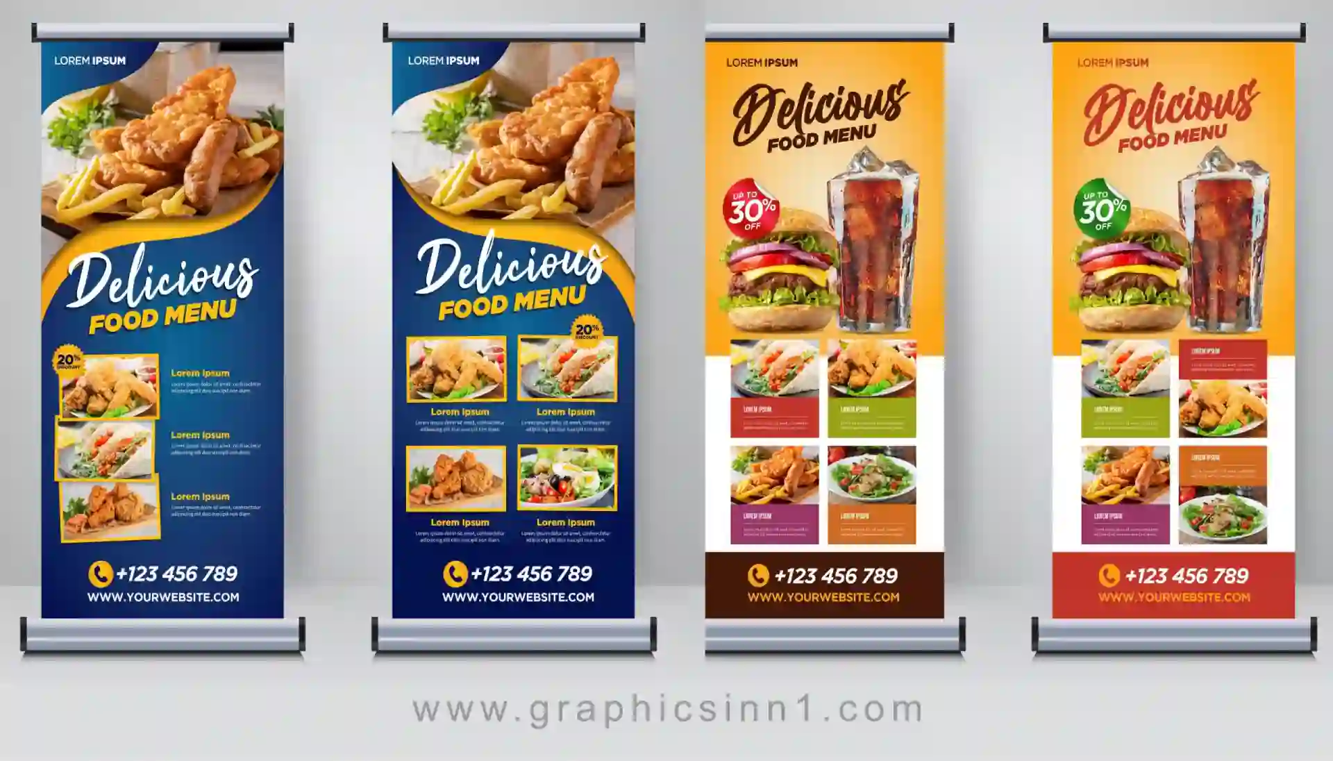 Home 24 4 Food Restaurant Roll up Banner Design