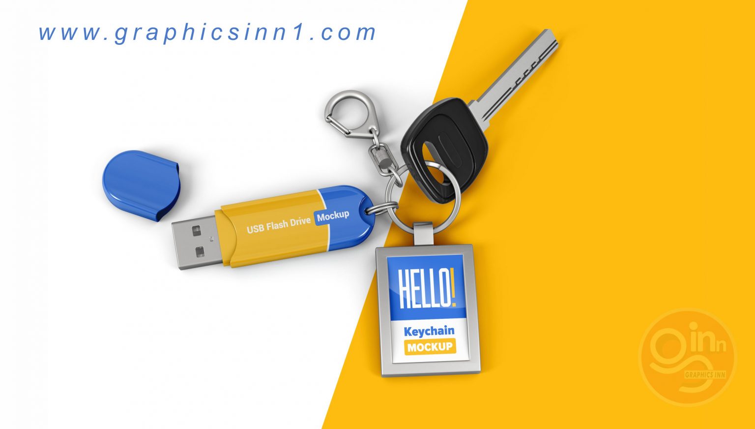 keychain-with-flash-drive-key-ring-mockup graphic inn