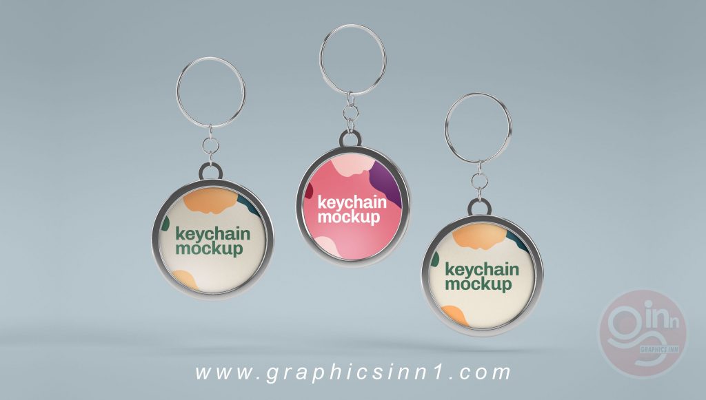 Circles Metallic Keychain Mockup Free Download grafix inn