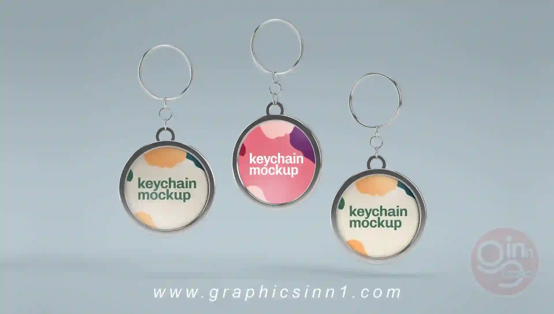 Home 27 Circles Metallic Keychain Mockup Free Download
