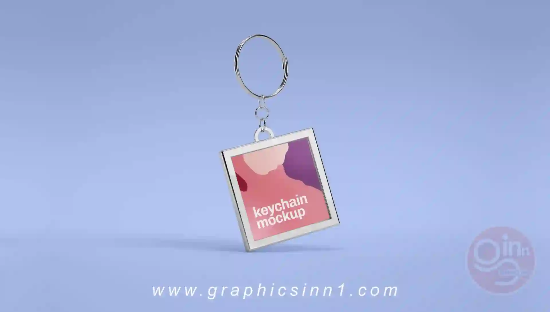 Home 22 Square Metallic Keychain Mockup Free Download