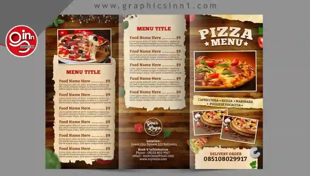 Pizza Menu Trifold - Food Menu Broucher Free Download 1 Pizza Menu Trifold - Food Menu Broucher Free Download