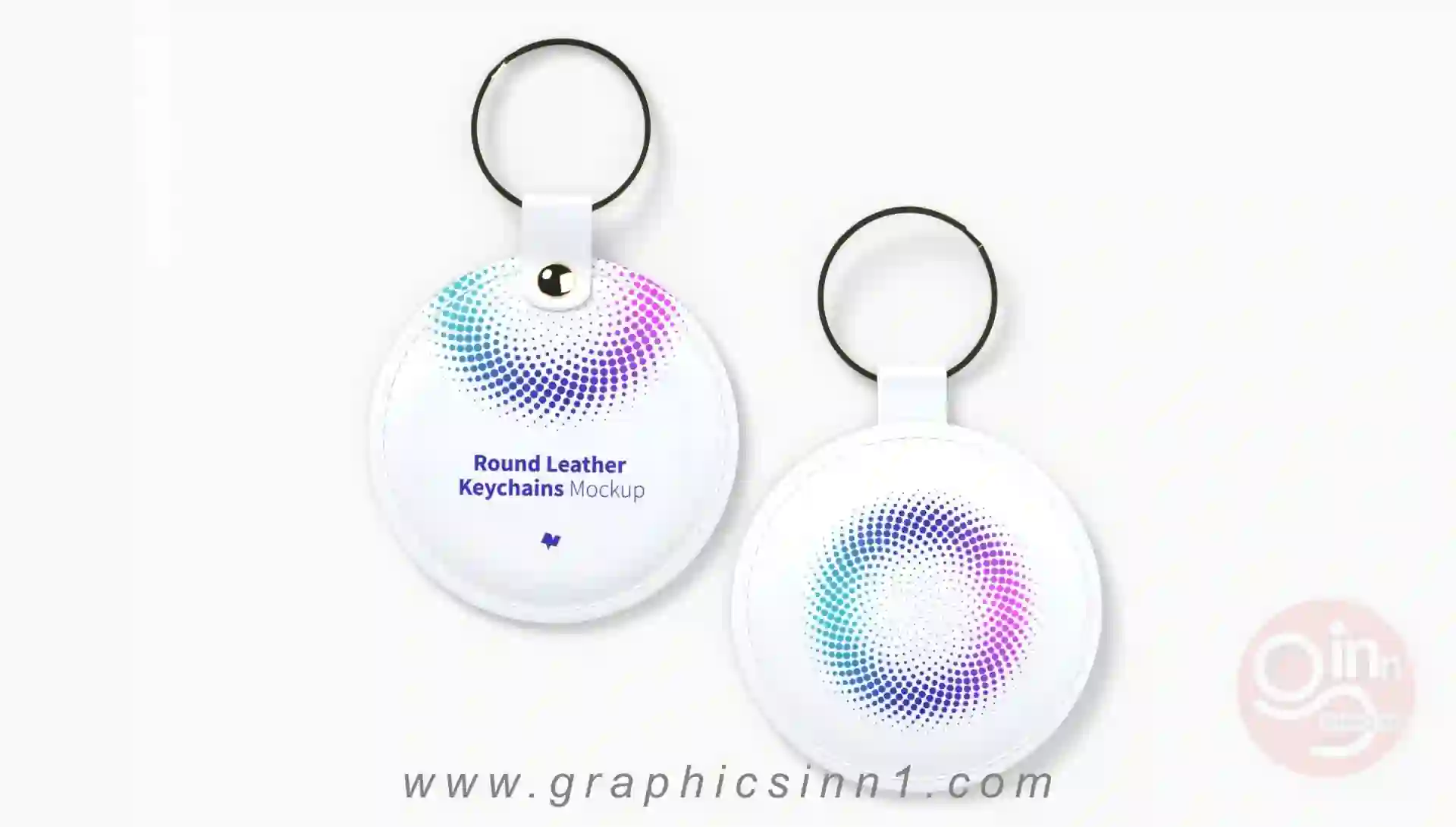 Home 28 Round Leather Keychains Set Mockup Free Download