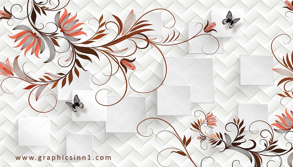 Beautiful Flowers Decorative Texture 3D Wallpaper graphics inn