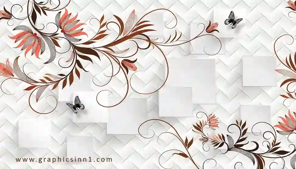 Beautiful Flowers Decorative Texture 3D Wallpaper 1 Beautiful Flowers Decorative Texture 3D Wallpaper