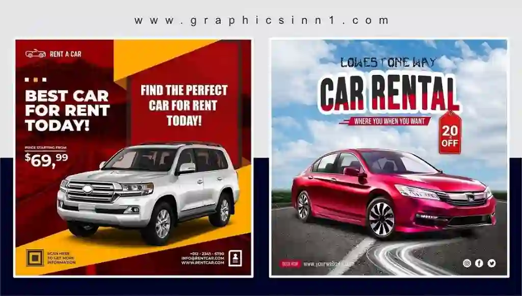 Car Rental Promotional Social Media Banner Template 1 Car Rental Promotional Social Media Banner Template