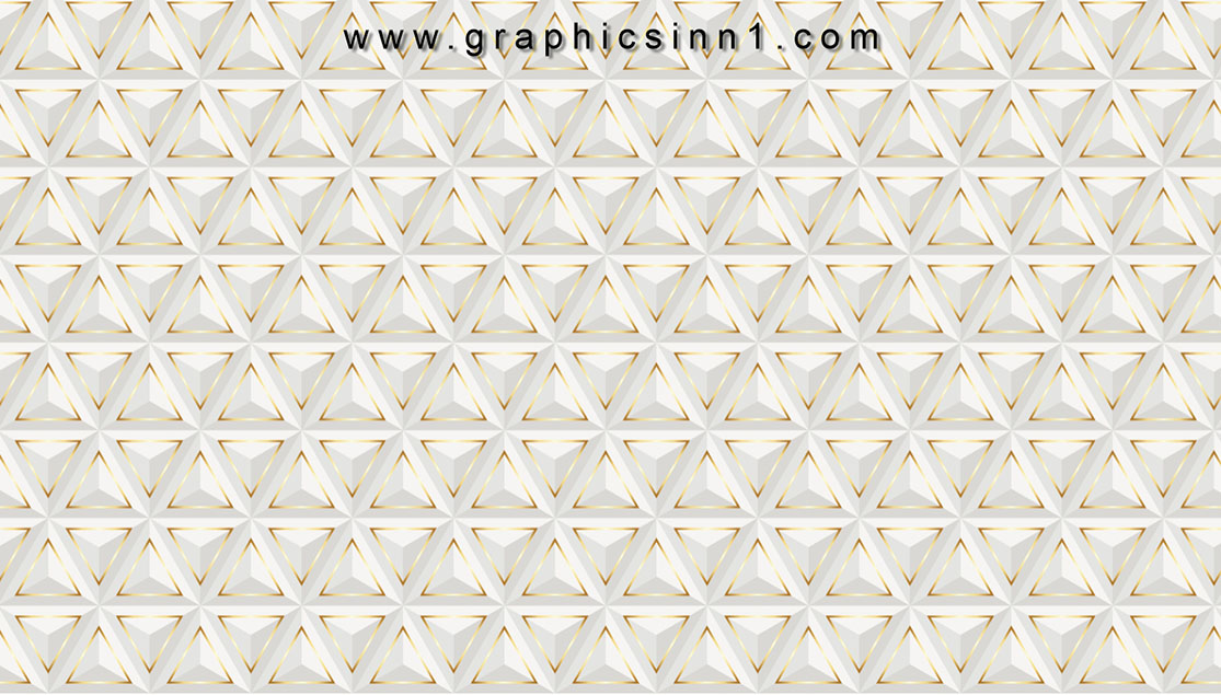 Luxury Seamless Pattern 3D Triangle Gold Shape Wallpaper