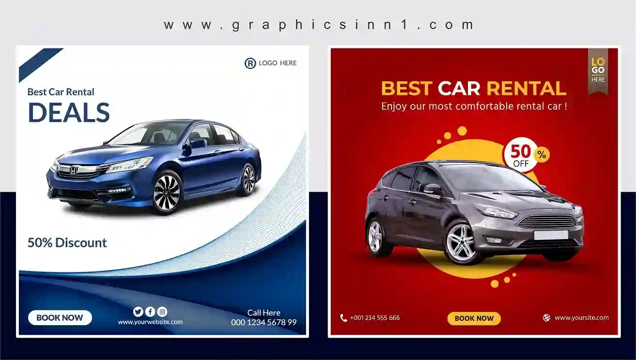 Home 24 Rent A Car Social Media Post Banner Templates