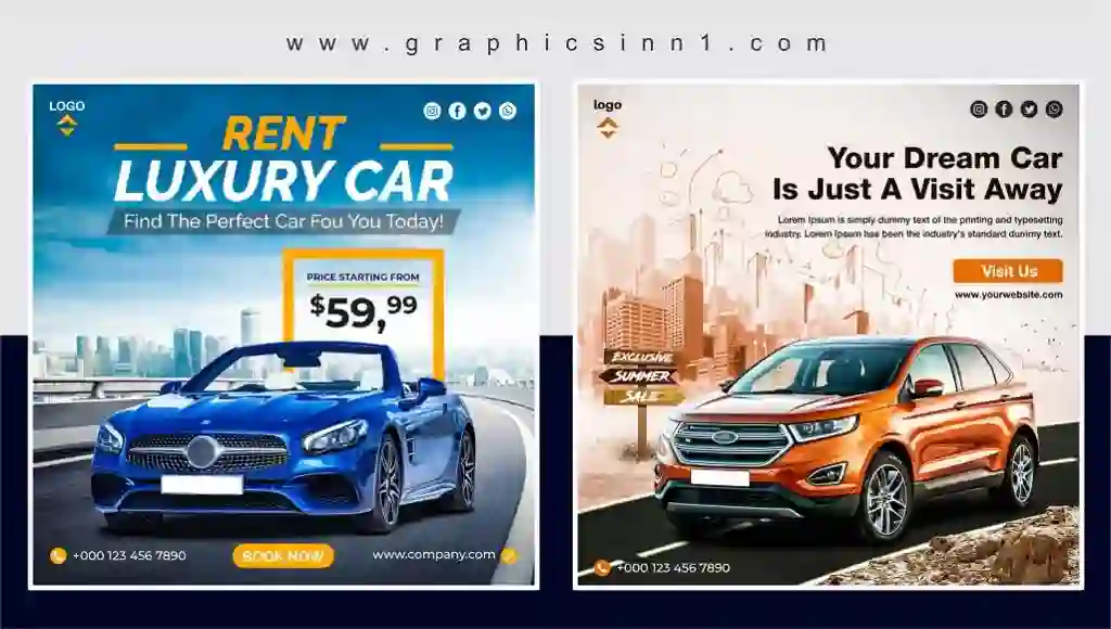 Rent Luxury Car Social Media Posts Templates 1 Rent Luxury Car Social Media Posts Templates