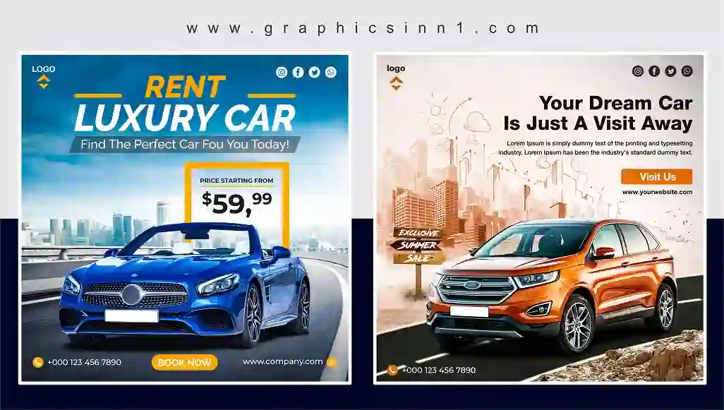 Home 21 Rent Luxury Car Social Media Posts Templates