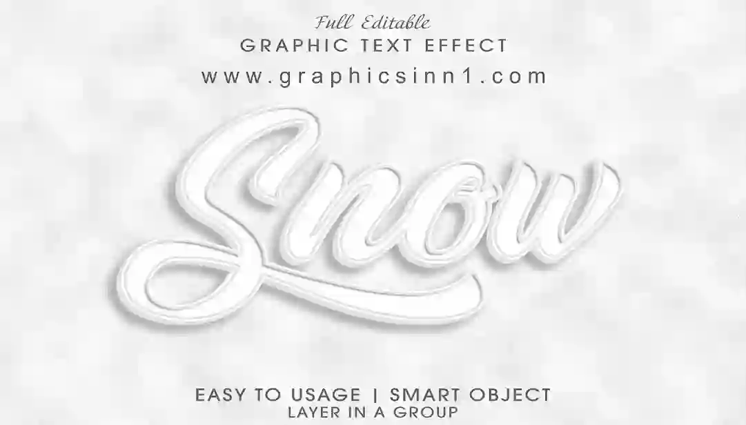 Home 25 3D Snow Text Effect PSD File Free Download