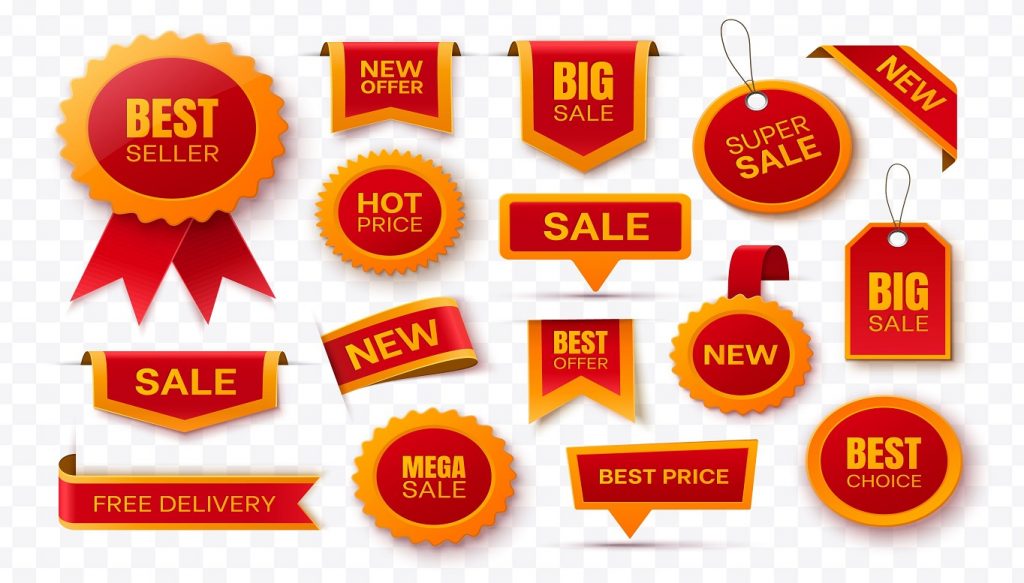big-collection-red-price-tags-promo-labels-discount-badges-new-offer-tags-sale-ribbons