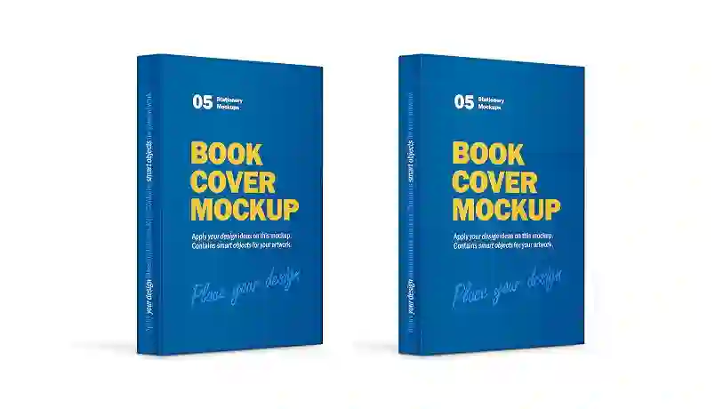 Home 28 Book Hardcover Vertical Mockup PSD Free Download