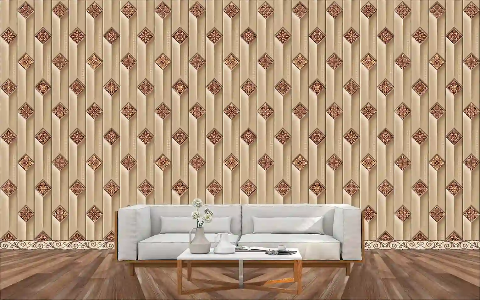 3D Wallpapers 6 3D Golden Palling Flex Wallpaper Free Download