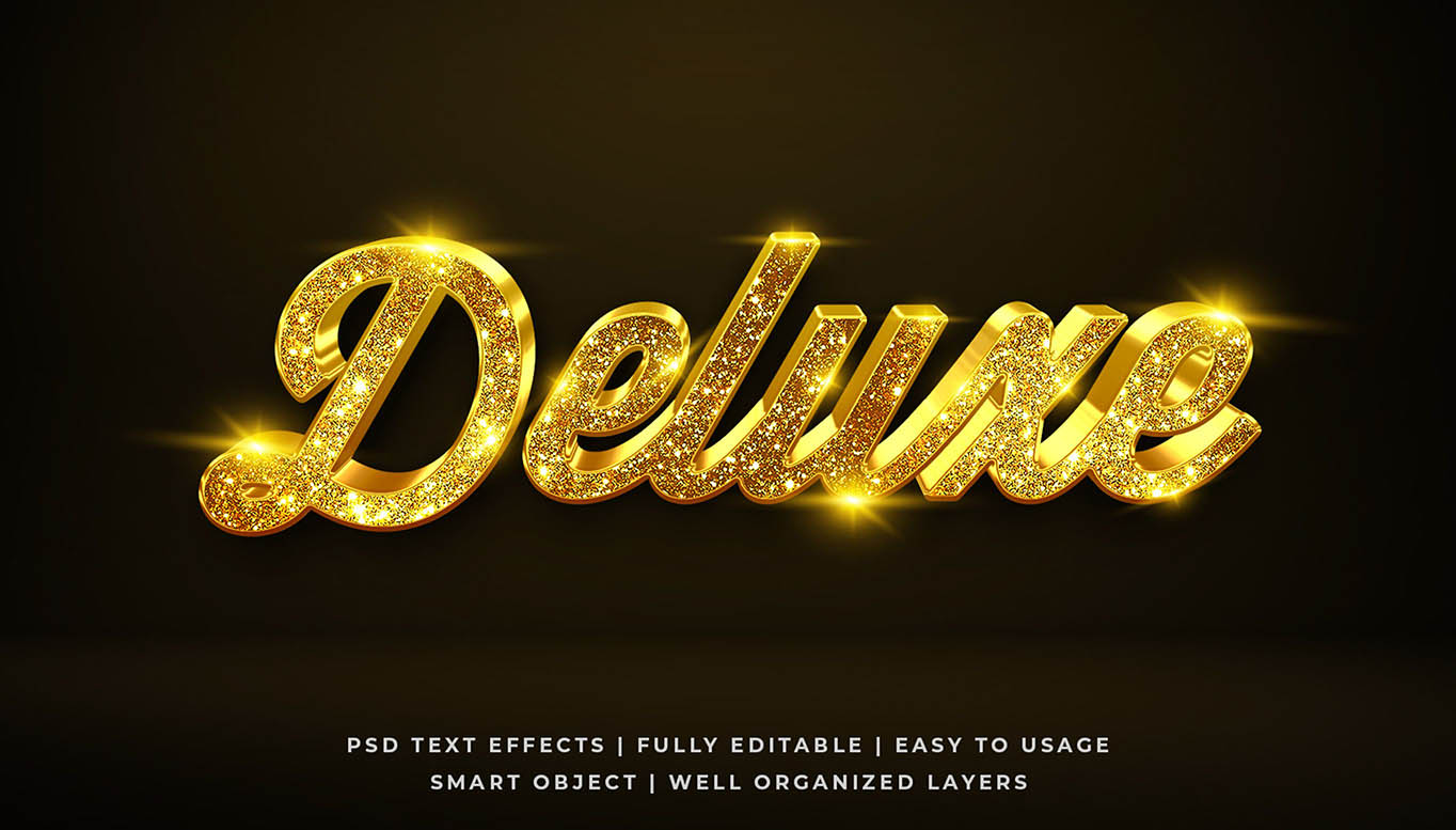 Gold 3D Editable Text Effect Psd Free Download