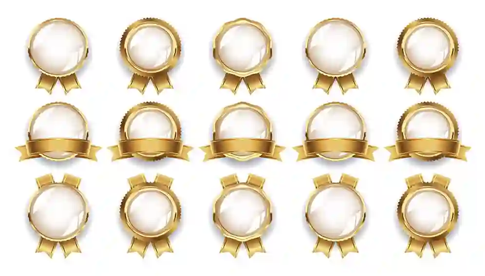 Luxury Gold Blank Badges Collection Vector Template 1 Luxury Gold Blank Badges Collection Vector Template
