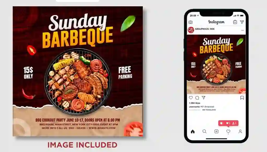 Sunday Bbq Flyer Instagram Banner Post Template 1 Sunday Bbq Flyer Instagram Banner Post Template