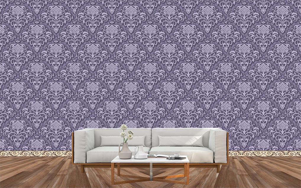 3D Damask Seamless Pattern Style Wallpaper Free Download