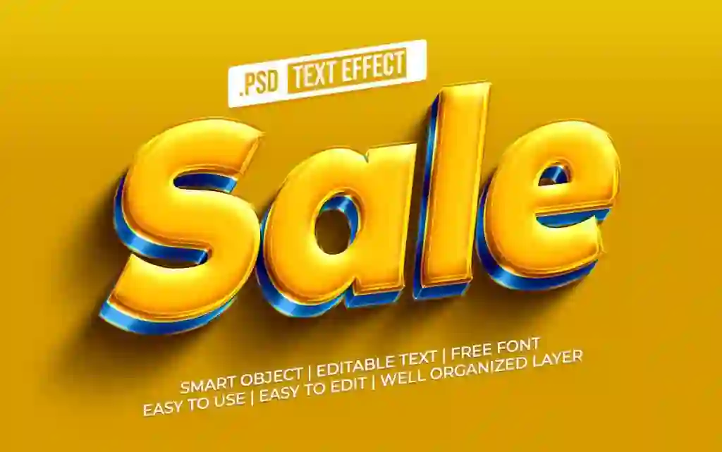 3D Sale Editable Text Effect Mockup Free Download 1 3D Sale Editable Text Effect Mockup Free Download