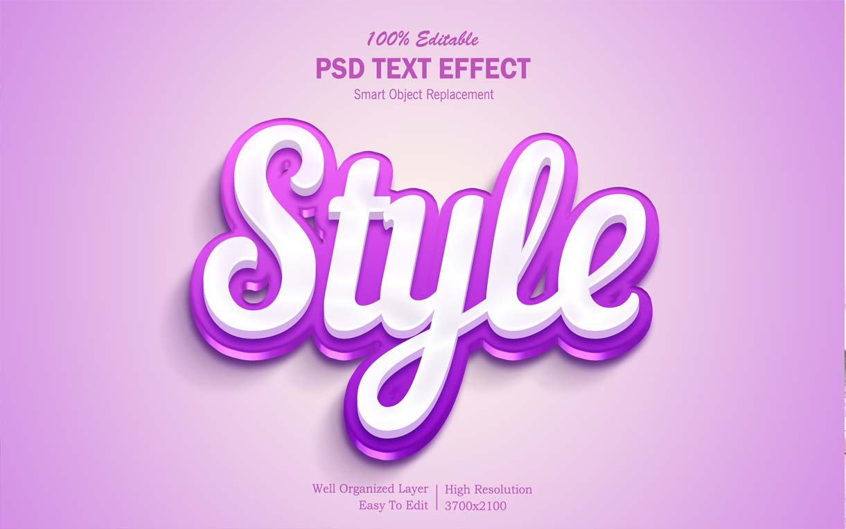 3D Stylish Colorful Text Effect Editable PSD Free Download
