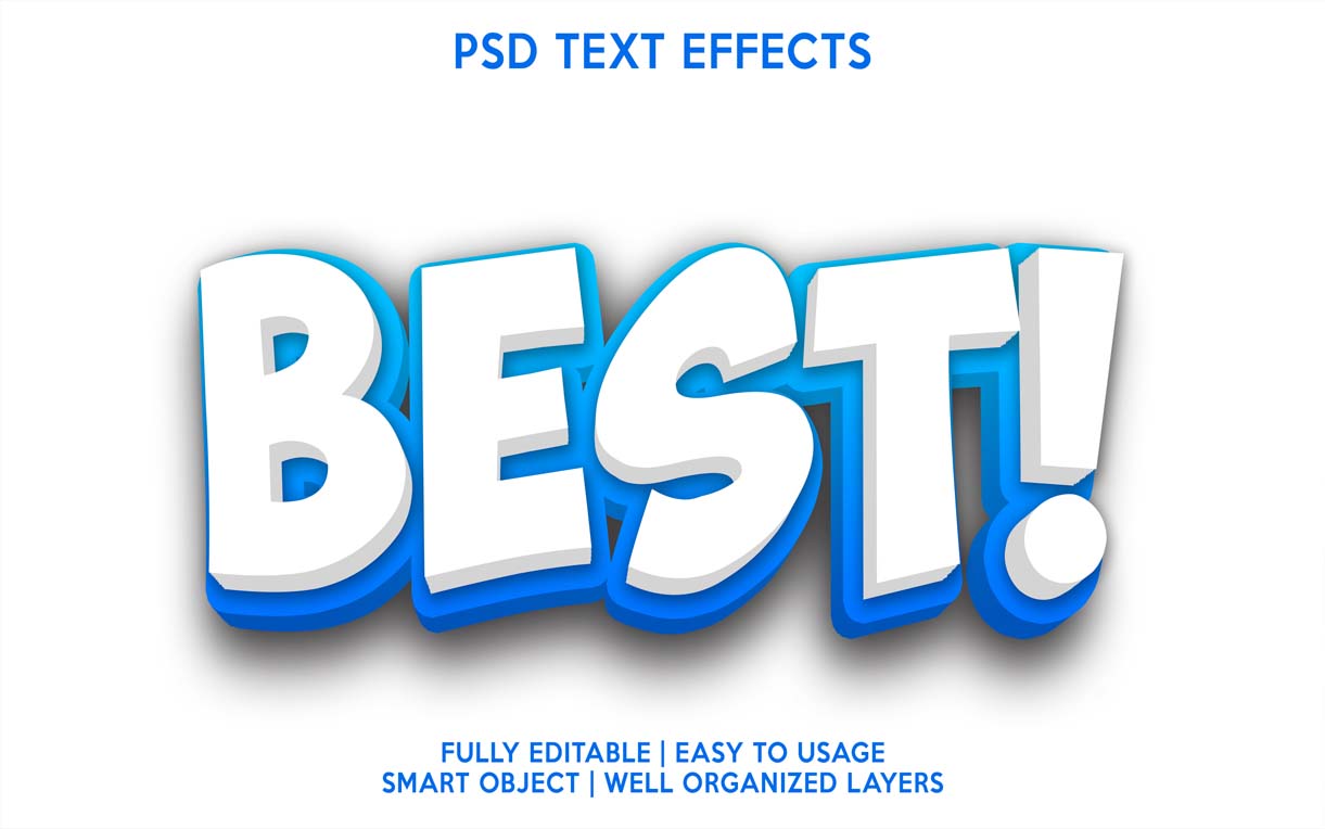 3D Best Text Style Effect PSD Mockup Free Download