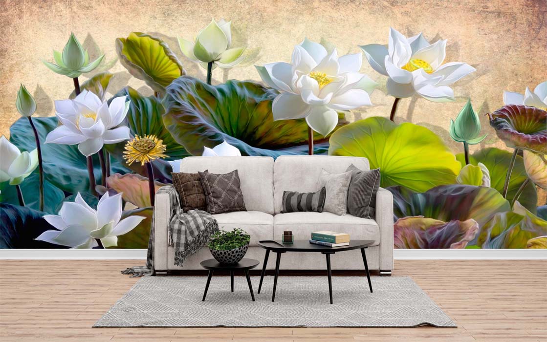 3D Blooming Flower Painting Flex Wallpaper Free Download