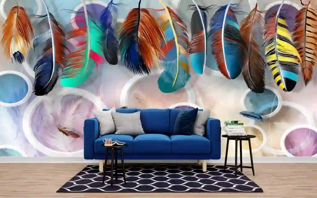 3D Colorful Feather Flex Wall Wallpaper Free Download 1 3D Colorful Feather Flex Wall Wallpaper Free Download