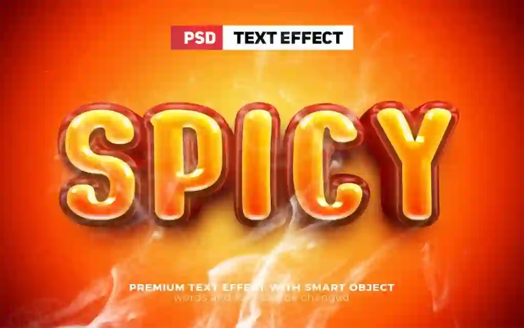 3D Hot Spicy Food Editable Text Effect Mockup Free Download 1 3D Hot Spicy Food Editable Text Effect Mockup Free Download