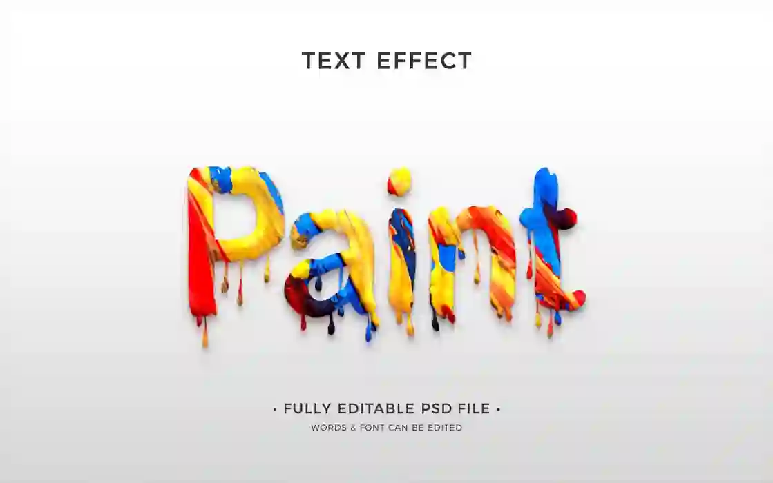 Home 28 3D Paint Melt Text Effect Mockup Free Download