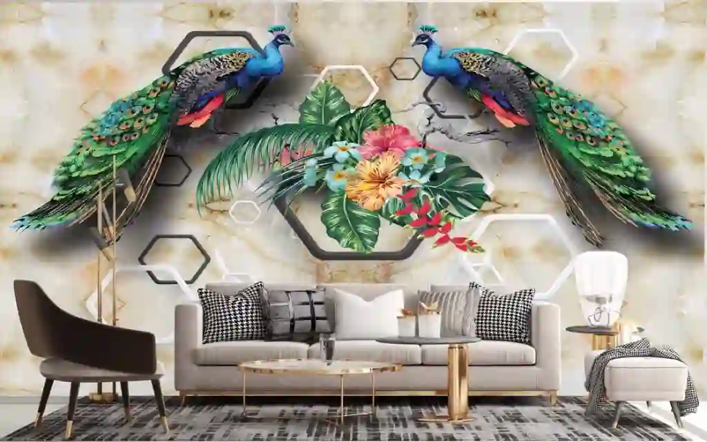 3d Peacock on Brick Wall Wallpaper Free Download 1 3d Peacock on Brick Wall Wallpaper Free Download